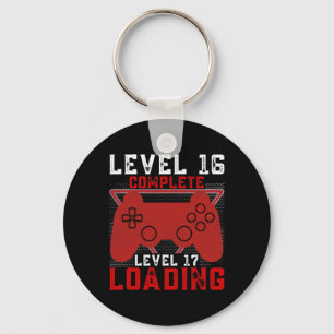 Level 16 Complete Level 17 Loading Gamer Birthday Key Ring