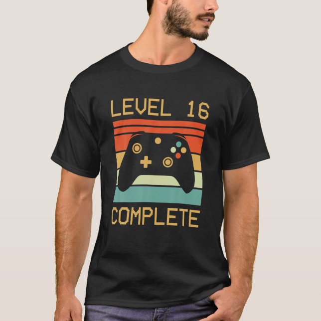 Level 16 Complete Video Gamer - 16Th Wedding Anive T-Shirt (Front)
