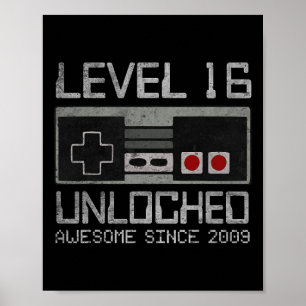 Level 16 Unlocked 16th Birthday 16 Year Old Video  Poster