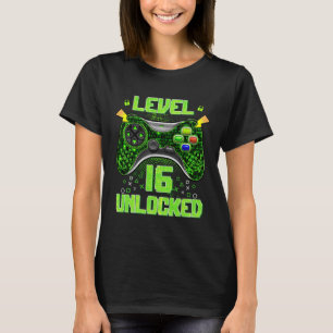 Level 16 Unlocked 16th Birthday Gifts 16 Year Old T-Shirt