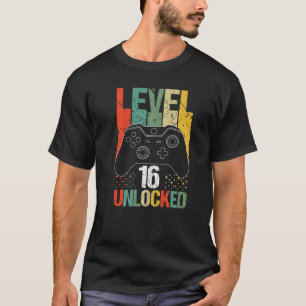 Level 16 Unlocked 16th Video Gamer Birthday Boy T-Shirt