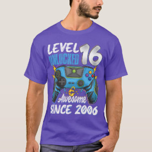 Level 16 Unlocked awesome 2006 16th birthday boy v T-Shirt