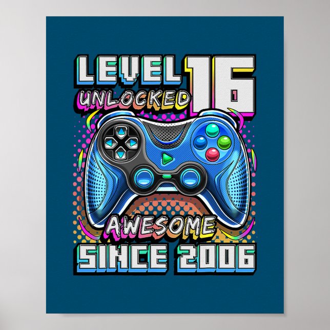 Level 16 Unlocked Awesome 2006 Video Game 16th Poster (Front)