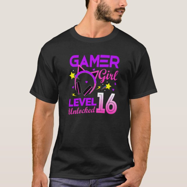 Level 16 Unlocked Awesome Since 2006 16th B Day Ga T-Shirt (Front)