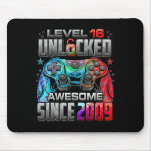 Level 16 Unlocked Awesome Since 2009 16th Birthday Mouse Mat