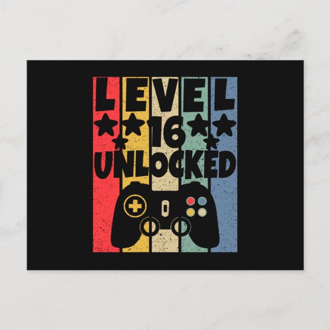 Level 16 Unlocked Postcard (Front)