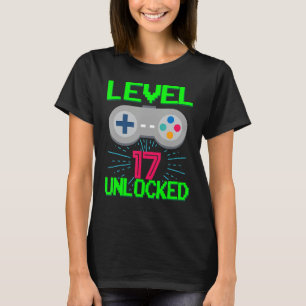 Level 17 Birthday Boy 17 Year Old Video Games Gami T-Shirt