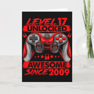Level 17 Unlocked 17 Year Old Boys 17th Birthday B Card