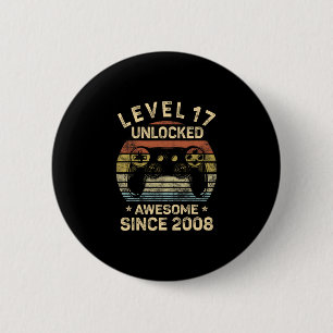 Level 17 Unlocked 17th Birthday 17 Year Old Gifts 6 Cm Round Badge