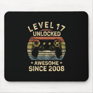 Level 17 Unlocked 17th Birthday 17 Year Old Gifts Mouse Mat