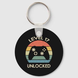Level 17 Unlocked 17th Gaming Birthday Controller Key Ring