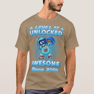 Level 17 Unlocked Awesome Since 2004 Dabbing Astro T-Shirt
