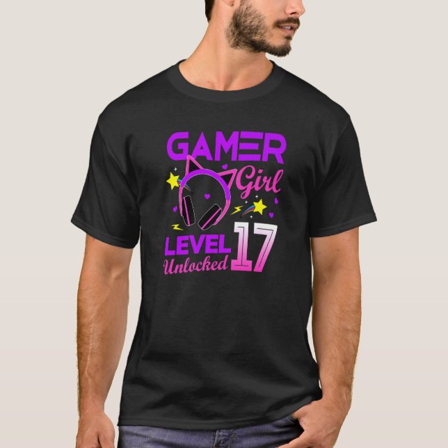 Level 17 Unlocked Awesome Since 2005 17th B Day Ga T-Shirt (Front)
