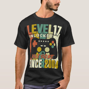 Level 17 Unlocked Awesome Video Game 17th Birthday T-Shirt