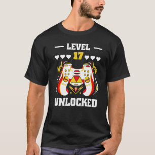 Level 17 Unlocked Video Gamer 17th Birthday Boy G T-Shirt