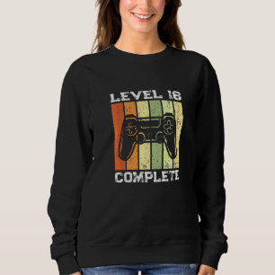 Level 18 Complete 18th Birthday Gamer Nerd Sweatshirt