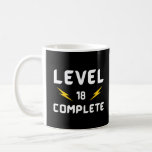 level 18 complete, funny gamer 18th Birthday Coffee Mug<br><div class="desc">it's a great 18th birthday gift for people who love playing video games,  gamers,  and it would be a nice gift for your brother,  sister,  boyfriend,  girlfriend,  wife,  husband</div>