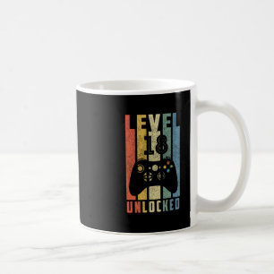 Level 18 Unlocked 18th Video Gamer Birthday Boy Gi Coffee Mug