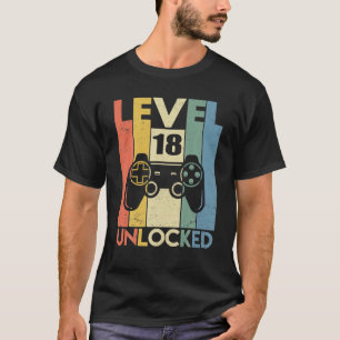 Level 18 Unlocked 18th Video Gamer Birthday Boy T-Shirt