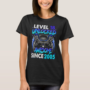 Level 18 Unlocked Awesome Since 2005 18th Birthday T-Shirt