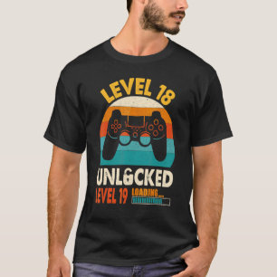 Level 18 Unlocked Boys 18th Birthday  18 Year Old  T-Shirt