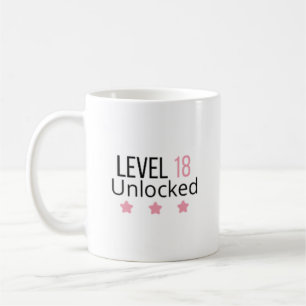 Level 18 Unlocked Pink Birthday Mug