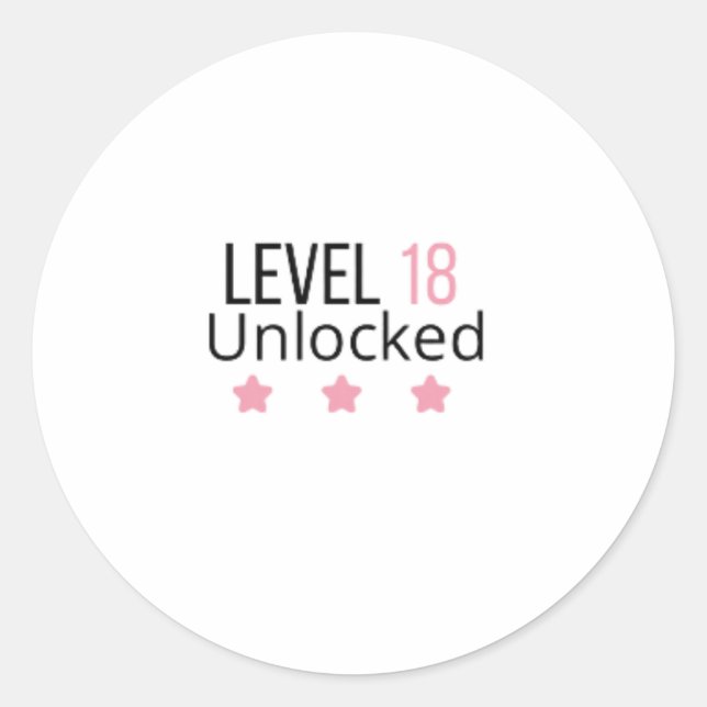 Level 18 Unlocked Sticker For 18th Birthday  (Front)