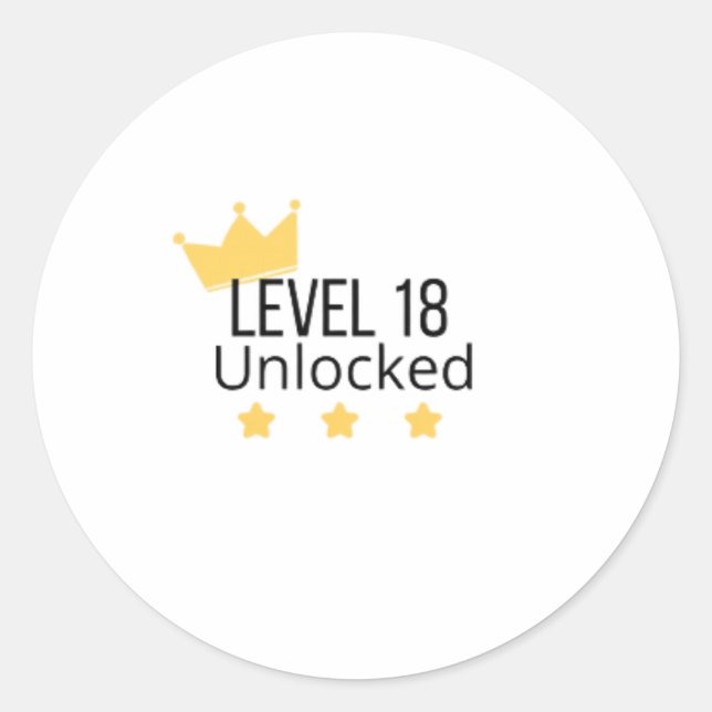 Level 18 Unlocked Sticker For 18th Birthday (Front)