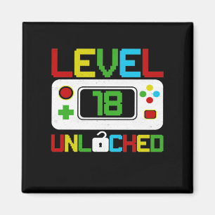 Level 18 Unlocked Video Game 10th Birthday Gift Magnet