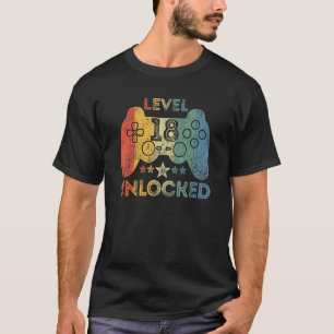 Level 18 Unlocked Video Gamer 18 Years Old 18th Bi T-Shirt