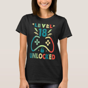 Level 18 Unlocked Video Gamer 18th Birthday Boys T-Shirt