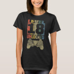 Level 18 Unlocked Video Gamer 18th Birthday T-Shirt<br><div class="desc">Level 18 Unlocked Video Gamer 18th Birthday</div>