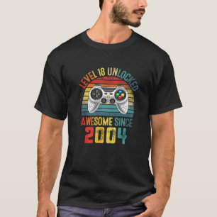 Level 18 Unlocked Vintage Awesome 2004 Video Game T-Shirt
