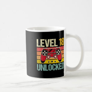 Level 18 Unlocked Vintage Video Gamer 18th Birthda Coffee Mug