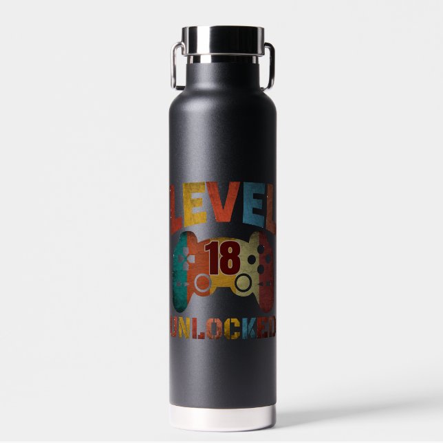 LEVEL 18 UNLOCKED   WATER BOTTLE (Front)