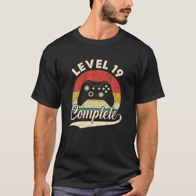 Level 19 Complete - 19Th Wedding Aniversary For He T-Shirt (Front)