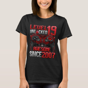 Level 19 Unlocked 19 Year Old Boys 19th Birthday B T-Shirt