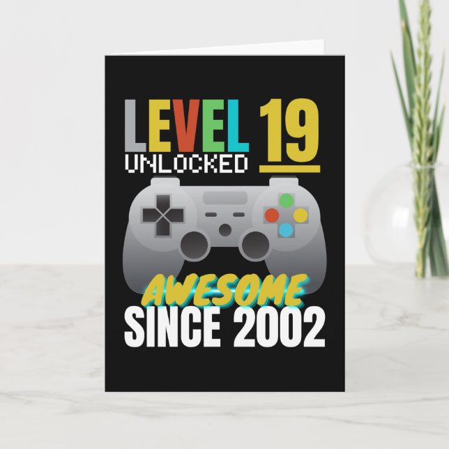 Level 19 Unlocked Awesome Since 2002 Card (Front)