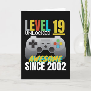 Level 19 Unlocked Awesome Since 2002 Card