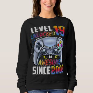 Level 19 Unlocked Awesome Since 2003 19th Birthday Sweatshirt