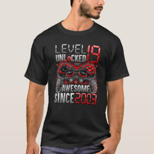 Level 19 Unlocked Awesome Since 2003 19th Birthday T-Shirt