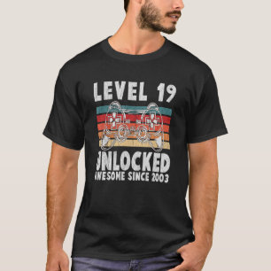 Level 19 Unlocked Awesome Since 2003 Retro Birthda T-Shirt