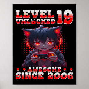 Level 19 Unlocked Awesome Since 2006 19th Bday Gam Poster