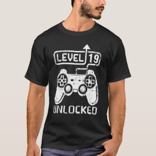 Level 19 Unlocked Gamer 19th Birthday Video Game T-Shirt