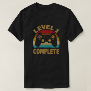 Level 1 Complete 1st Anniversary Video Gamer T-Shirt