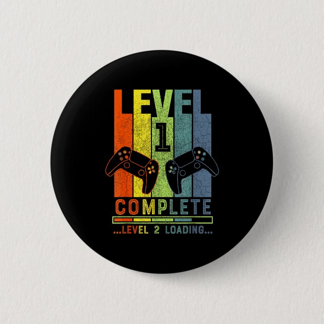 Level 1 Complete Gamer Gift 1 Years Wedding Annive 6 Cm Round Badge (Front)