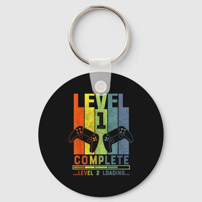 Level 1 Complete Gamer Gift 1 Years Wedding Annive Key Ring (Front)