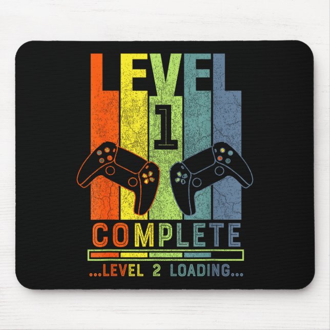 Level 1 Complete Gamer Gift 1 Years Wedding Annive Mouse Mat (Front)