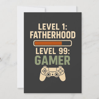 Level 1 Fatherhood, Level 99 Gamer Design Invitation