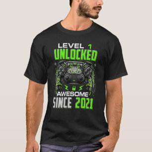 Level 1 Unlocked Awesome Since 2021 1st Birthday G T-Shirt